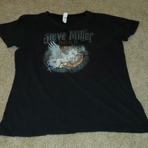 Steve Miller Band Graphic Tee size XL black tshirt